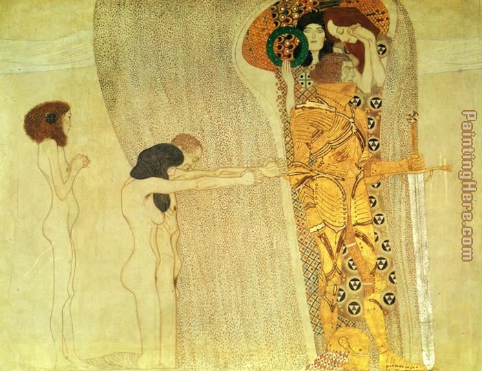 The Beethoven Frieze painting - Gustav Klimt The Beethoven Frieze art painting